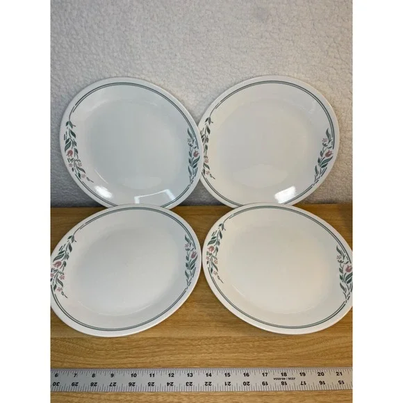 Corelle Rosemarie 10-1/4" Dinner Plate 4-Count No Chips / Cracks - Picture 3 of 6